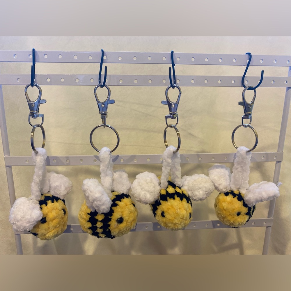 Crochet bumble bee  key chain